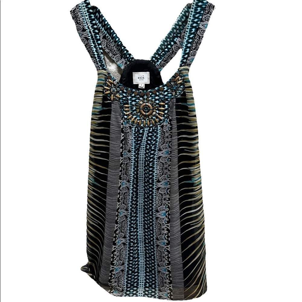 Eci New York Beaded summer tunic/mini EUC - Picture 3 of 8